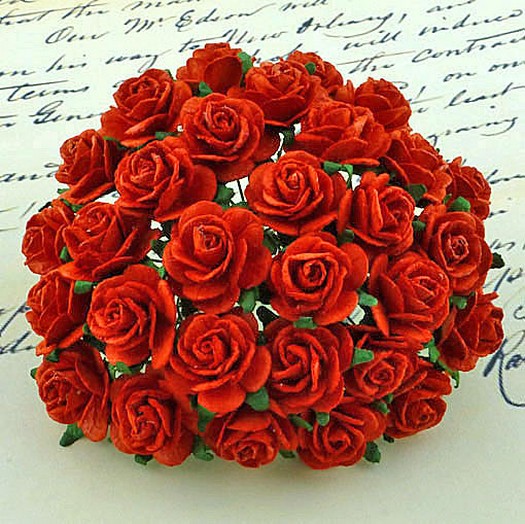 Λουλούδια τριανταφυλλάκια RED, 20 mm