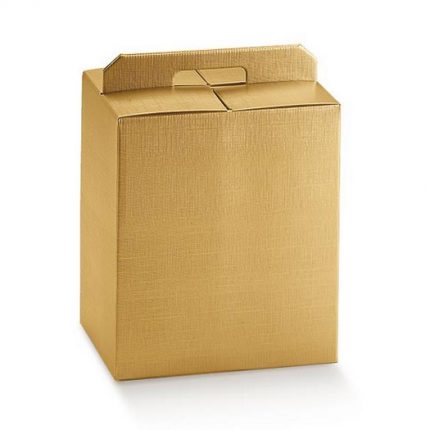 Τσάντα χάρτινη χρυσή με χεράκι, 28x20x35cm
