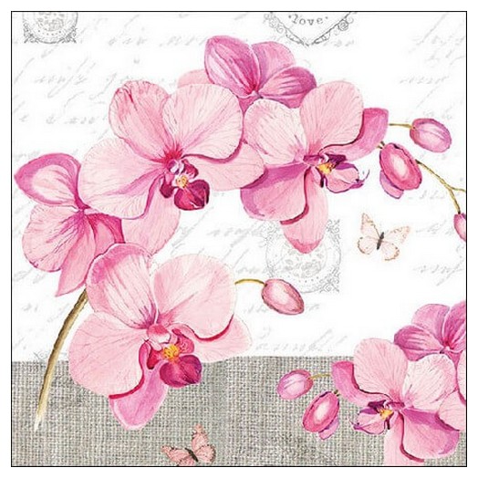 Χαρτοπετσέτα για Decoupage Orchids With Love, 1 τεμ