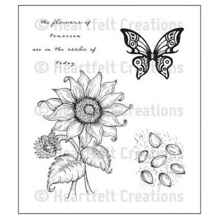 Heartfelt Creations Cling Rubber Stamp- Sunflower Stem