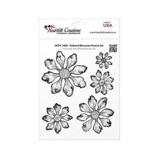 Heartfelt Creations Cling Rubber Stamp- Tattered Blossoms