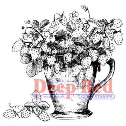 Deep Red Cling Stamp - Strawberry Plant - 5,10x5,10cm