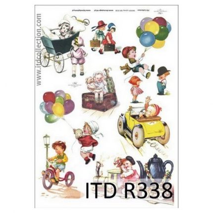 Ριζόχαρτο ITD, 21x29cm, Μπαλόνια και παιδάκια, R338