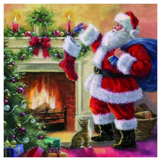 Χαρτοπετσέτα για Decoupage Ti-flair Santa placing Presents in Stockings, 1τεμ.