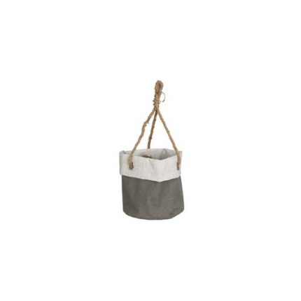 Υφασμάτινη κρεμαστή τσάντα, grey, 19x20cm