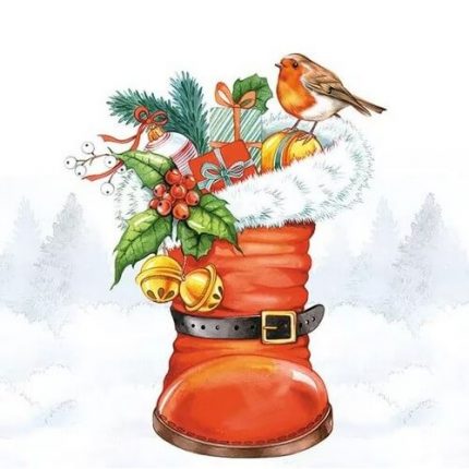 Χαρτοπετσέτα χριστουγεννιάτικη για decoupage, Christmas Boot ,1 τεμ.