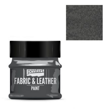 Fabric and leather paint 50 ml, Pentart -Χρώμα για ύφασμα και δέρμα, Glittering Graphite