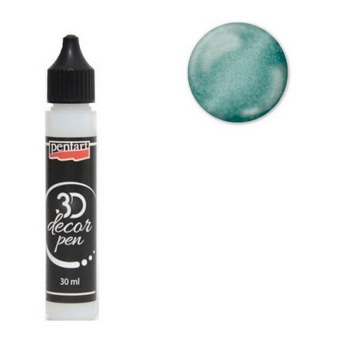 3D Decor Pen Pentart 30 ml  Glliter, Silvery Turquoise