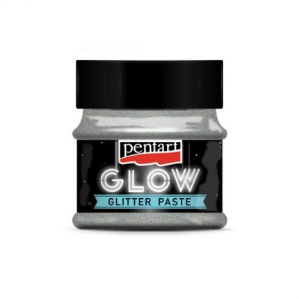 Glow glitter paste (φωσφορίζουσα πάστα) 50 ml, Pentart, Silver