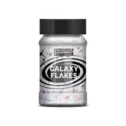 Galaxy Flakes Pentart,15 g Mercury white