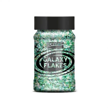 Galaxy Flakes Pentart,15 g Earth green