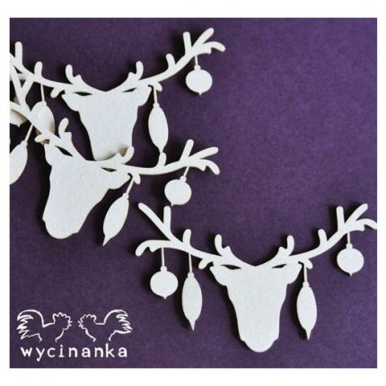 Chipboard Beautiful Wedding, Christmas reindeers, 5x8,2 cm
