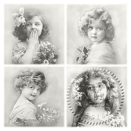 Χαρτοπετσέτα για Decoupage Vintage Flower Girls,1 τεμ.