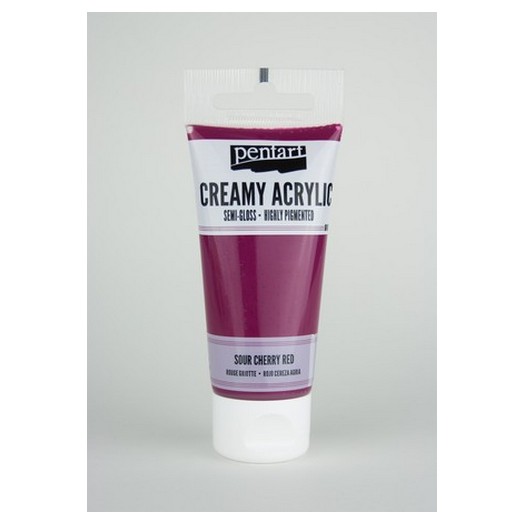 Χρώμα ακρυλικό Creamy Semi-Gloss 60ml Pentart - Sour Cherry red