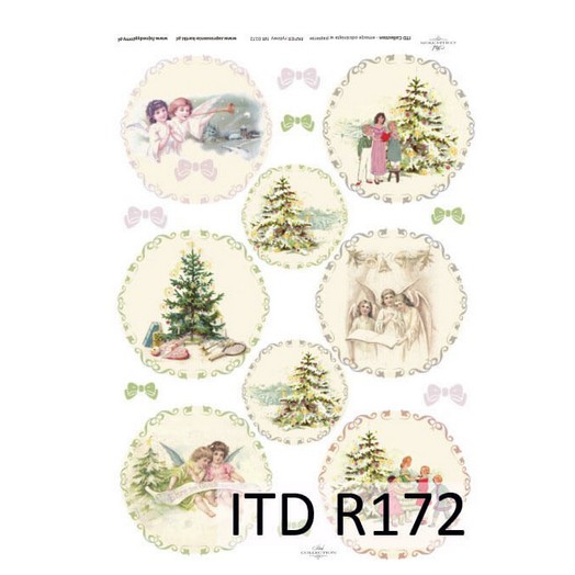 Ριζόχαρτο ITD Χριστουγεννιάτικα δέντρα, 21x29cm, R172