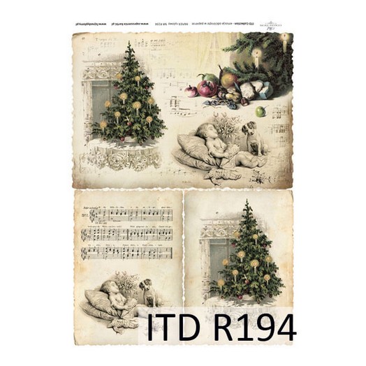Ριζόχαρτο ITD Χριστουγεννιάτικα δέντρα, 21x29cm, R194