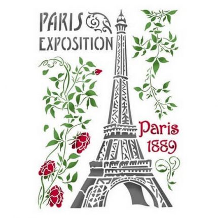 Stencil 21x29,7cm Paris Tour Eiffel ,Stamperia