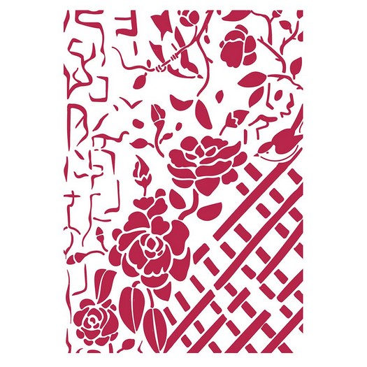 Stencil 21x29,7cm, Stamperia, Fence with Roses