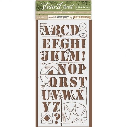 Thick Stencil 12x25cm, Stamperia, Forest Alphabet