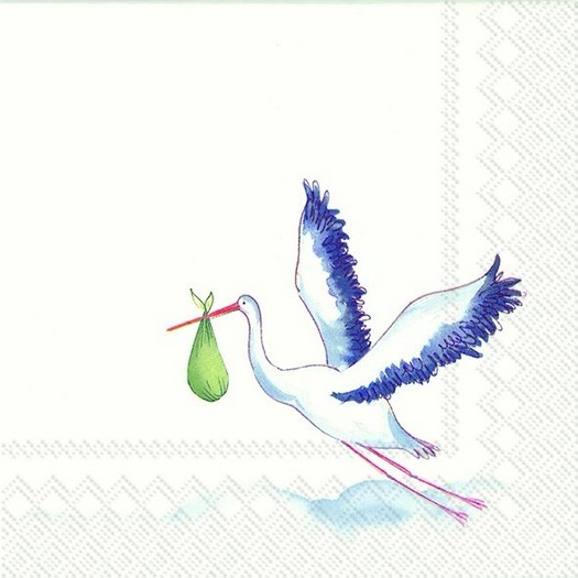 Χαρτοπετσέτα για decoupage, White Stork, 1 τεμ