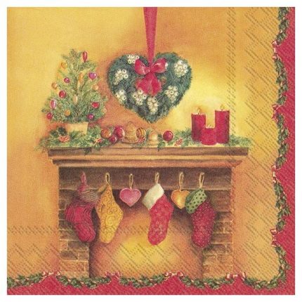 Χριστουγεννιάτικη χαρτοπετσέτα για decoupage, Decorative chimney