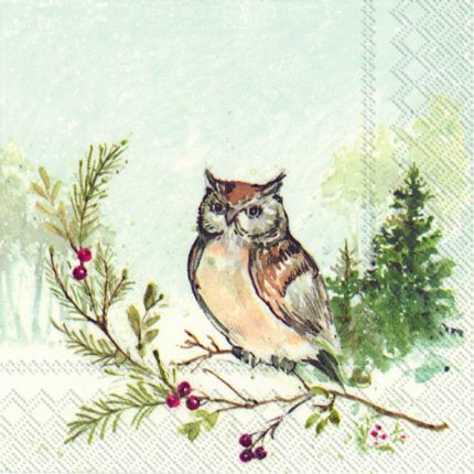 Χαρτοπετσέτα για decoupage, Woodland owl, 1 τεμ.