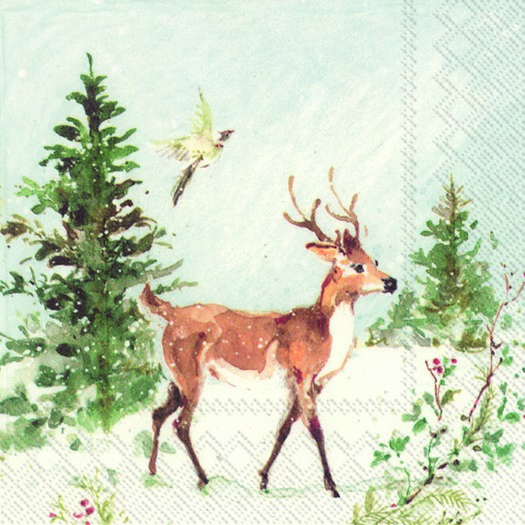 Χαρτοπετσέτα για decoupage, Woodland deer & moose, 1 τεμ.