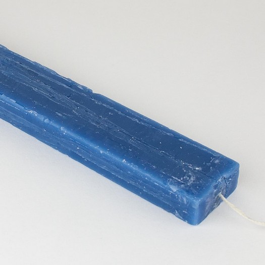 Λαμπάδα κερί rustic πλακέ 25x3,5x,15cm, μπλε τζιν
