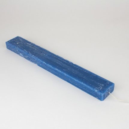Λαμπάδα κερί rustic πλακέ 25x3,5x,15cm, μπλε τζιν
