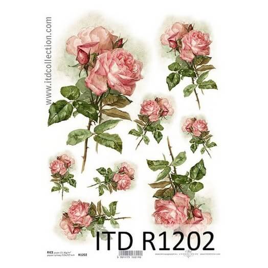 Ριζόχαρτο ITD 21x29cm, Ροζ τριαντάφυλλο, R1202