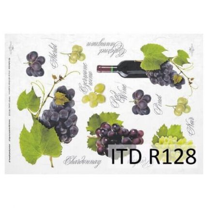 Ριζόχαρτο ντεκουπάζ ITD, 21x29cm, Σταφύλια και κρασί, R128