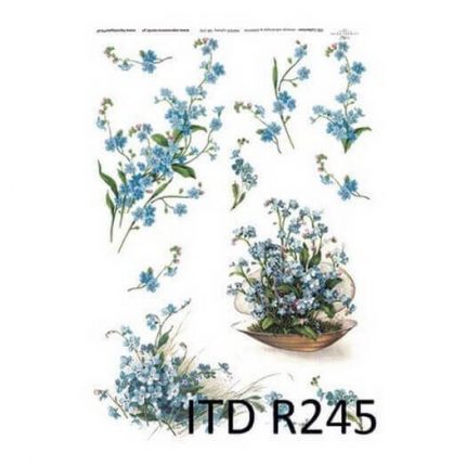 Ριζόχαρτο ITD, 21x29cm, Λουλούδια Forget me Not, R245