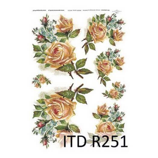 Ριζόχαρτο ITD, 21x29cm, Τριαντάφυλλα μπουκέτα, R251