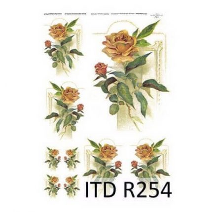 Ριζόχαρτο ITD, 21x29cm, Κίτρινα τριαντάφυλλα, R254