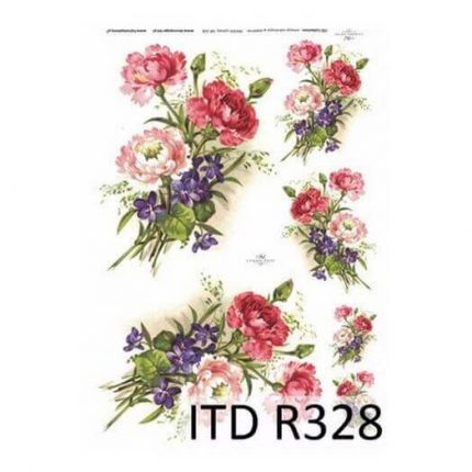 Ριζόχαρτο ITD, 21x29cm, Μπουκέτα λουλούδια, R328