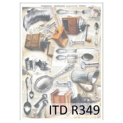 Ριζόχαρτο ITD, 21x29cm, Κουτάλια και μύλος καφέ, R349