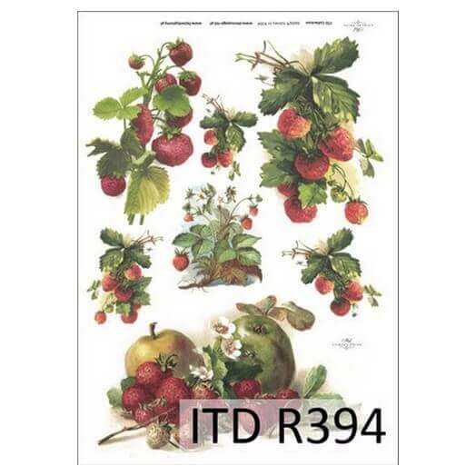 Ριζόχαρτο ITD, 21x29cm, Φράουλες και μήλα, R394