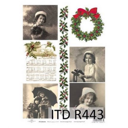 Ριζόχαρτο ITD, 21x29cm, Vintage Χριστούγεννα, R443