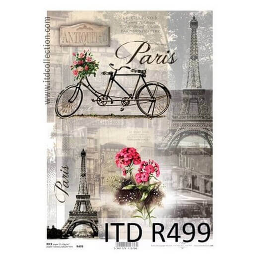 Ριζόχαρτο ITD, 21x29cm, Παρίσι με ποδήλατο, R499