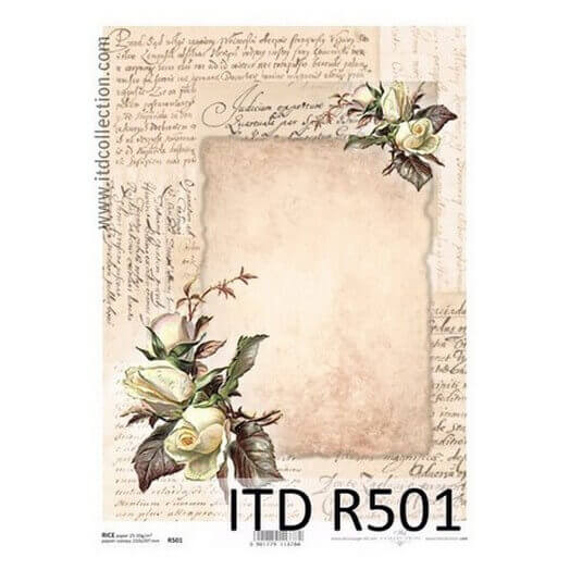 Ριζόχαρτο ITD, 21x29cm, Χαρτιά και τριαντάφυλλα, R501