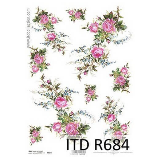 Ριζόχαρτο ITD, 21x29cm, Λουλούδια, R684