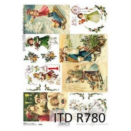 Ριζόχαρτο ITD Χριστουγεννιάτικες εικόνες R780, 21x29cm