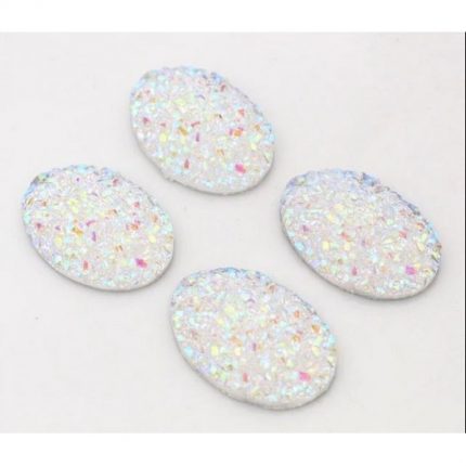 Natural Stone Resin Transparent Glitter 18x25mm - 4 τεμ