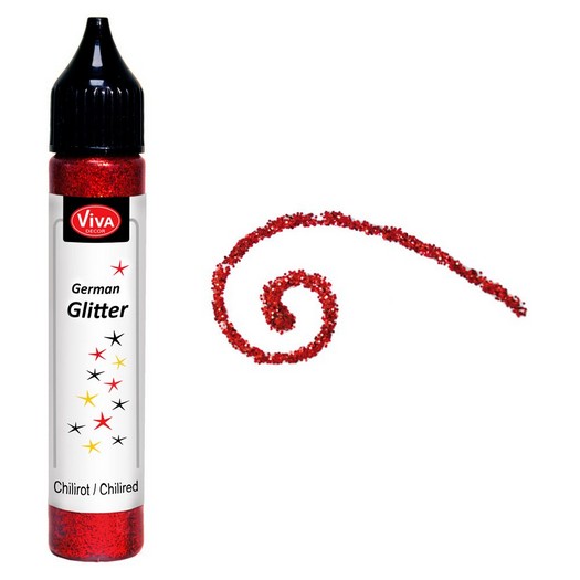 German-Glitter 28 ml, Viva Decor, Chili Red
