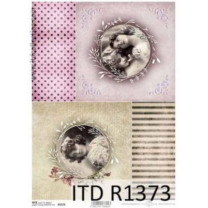 Ριζόχαρτο ντεκουπάζ ITD, Vintage κυρίες, 21x29cm, R1373