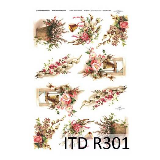 Ριζόχαρτο ITD, 21x29cm, Λουλούδια, R301