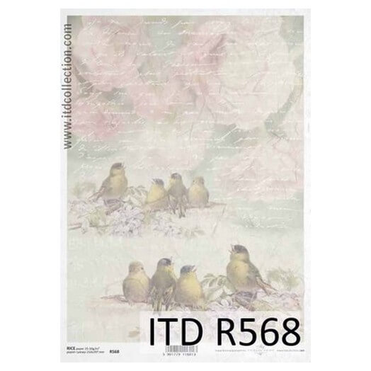 Ριζόχαρτο ITD, 21x29cm, Πουλάκια και γράμματα, R568