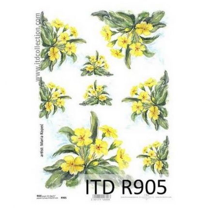 Ριζόχαρτο ITD, 21x29cm, Κίτρινα λουλούδια, R905