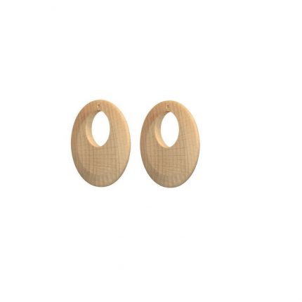Σκουλαρίκια στρογγυλά Ø60mm  απο μασίφ ξύλο με εσωτερικό κύκλο
