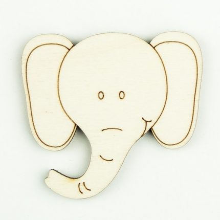 Ξύλινα διακοσμητικά κεφάλια Ελέφαντα 6x6cm, 3τεμ.